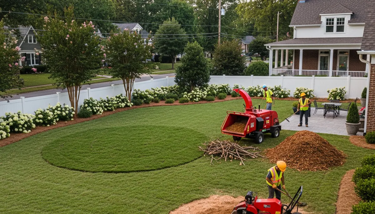 Completed tree removal and yard restoration by professional crew in Memphis, TN