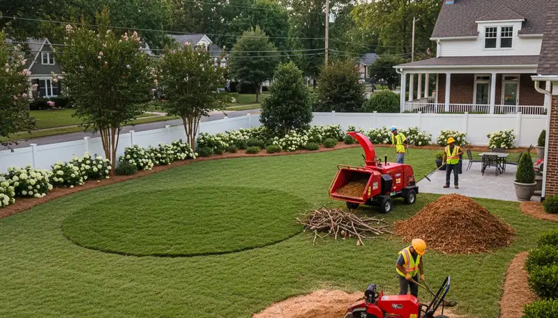 Completed tree removal and yard restoration by professional crew in Memphis, TN