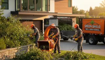 Professional shrub removal service clearing overgrown bushes in Memphis, TN