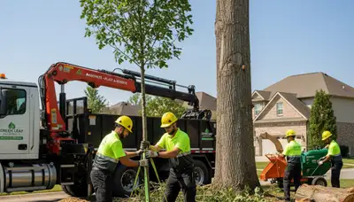 Arborist planting new tree in Memphis TN yard for Chop Chop Tree professional tree service