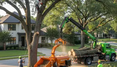 Professional tree removal service in Memphis, TN safely clearing damaged oak branches